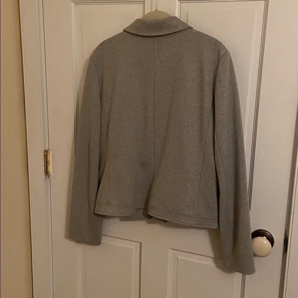 ANN TAYLOR Gray Women's Tweed Pattern Soft! L Large Jacket - Picture 7 of 8